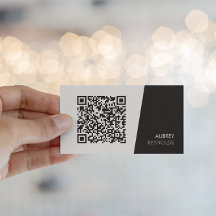 Simple Modern Minimalist QR Code Black And White