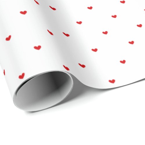 Simple Modern Minimalist Red Hearts Pattern Wrapping Paper