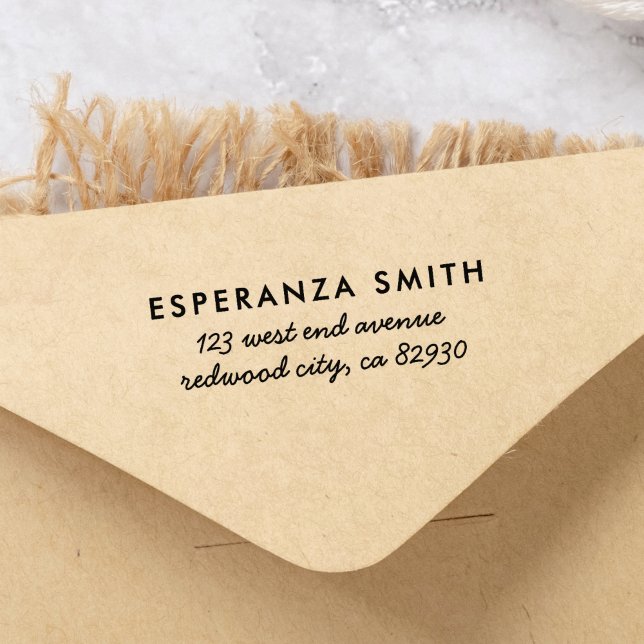 Simple Modern Minimalist Return Address Rubber Stamp (Creator Uploaded)
