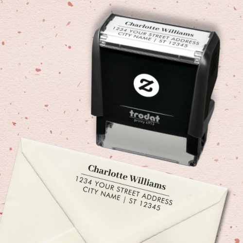 Simple Modern Minimalist Return Address Self_inking Stamp