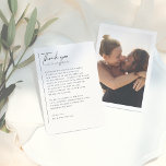 Simple, Modern & Minimalist Romantic Photo Wedding Thank You Card<br><div class="desc">An elegant & modern photo thank you card to match our Simple, Modern & Minimalist Romantic Photo Wedding collection. This design features the text in an elegant serif typography. There is a custom heartfelt thank-you message to express your gratitude to friends and family. The back of the design features your...</div>