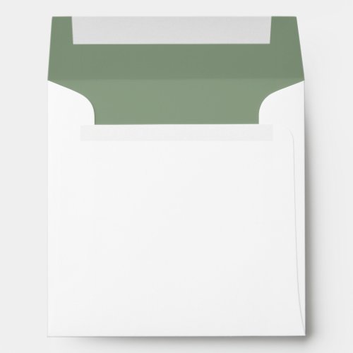 Simple Modern Minimalist Sage Green Square Wedding Envelope