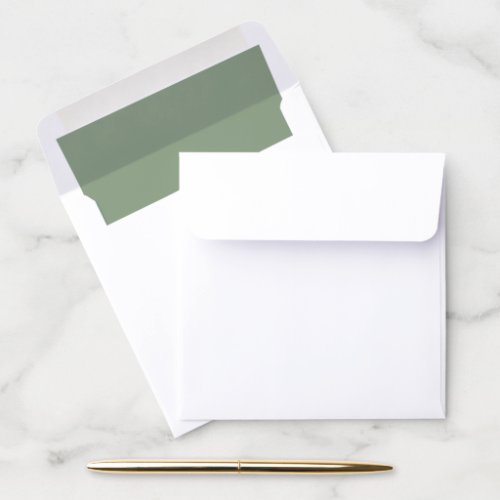 Simple Modern Minimalist Sage Green Square Wedding Envelope Liner