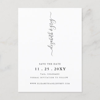 Simple Modern Minimalist Save The Date Announcement Postcard