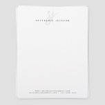 Simple Modern Minimalist Script Monogram Office Letterhead<br><div class="desc">Simple Modern Minimalist Script Monogram Office Letterhead</div>