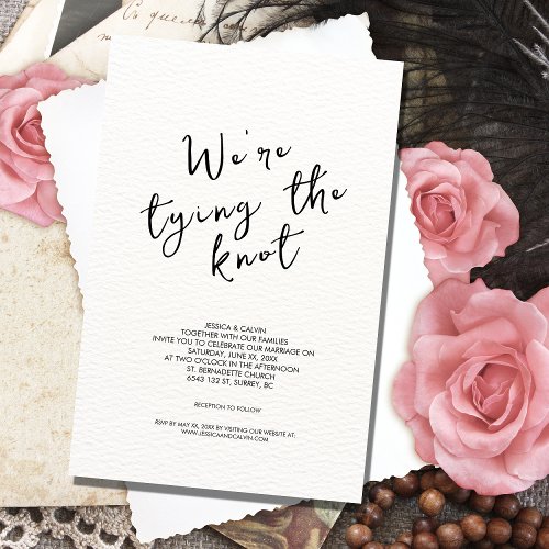 Simple Modern Minimalist Script Wedding Invitation