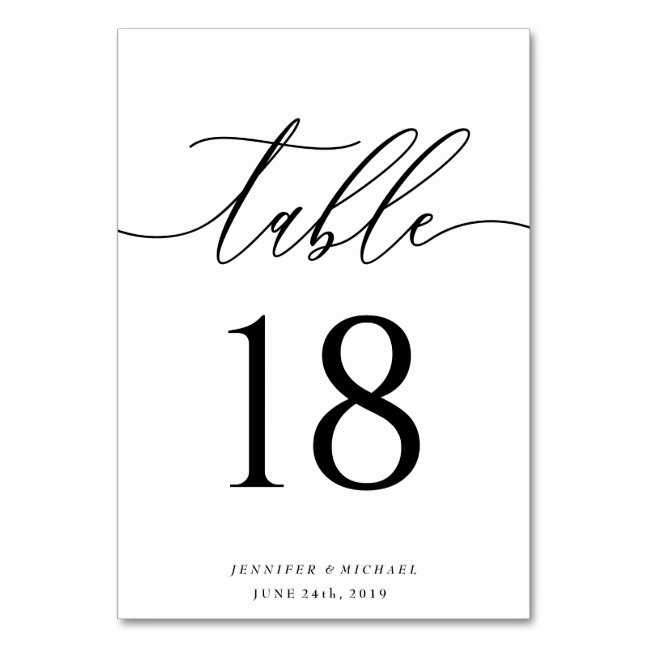 Simple Modern Minimalist Seating Table Number