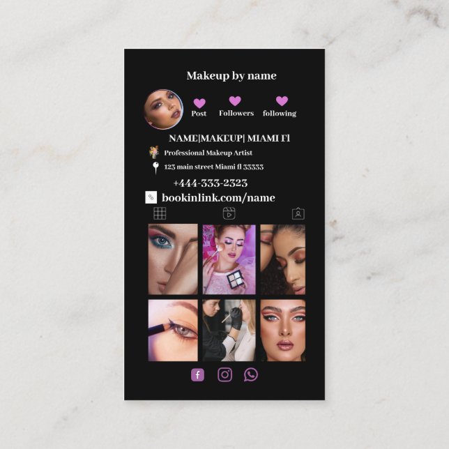 Simple Modern Minimalist Social Media  Business Card (Back)