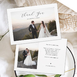 Simple Modern Minimalist Stylish Script Thank You Card