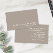 Simple Modern Minimalist Taupe Professional