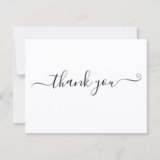 Simple Modern & Minimalist Thank You Card | White | Zazzle.com