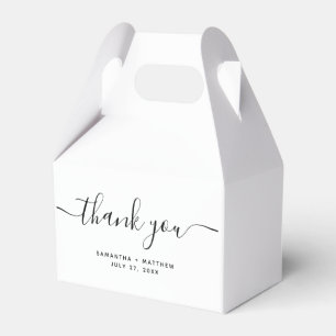 Simple Modern Minimalist Thank You Wedding Favor Boxes