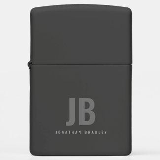 Simple Modern Minimalist Two Letter Monogram Name Zippo Lighter