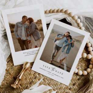 Simple Modern Minimalist Two Photo Save The Date