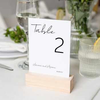 Simple Modern Minimalist Typography White Table Number by pinkpinetree at Zazzle