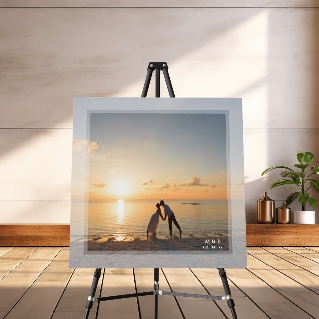 Simple Modern Minimalist Wedding Anniversary Photo Foam Board (Creator Uploaded)