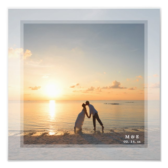Simple Modern Minimalist Wedding Anniversary Photo Print (Front)