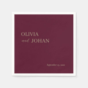 Simple Modern & Minimalist   Wedding Burgundy Napkins