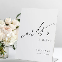 Simple Modern Minimalist Wedding Cards &amp; Gifts Pedestal Sign