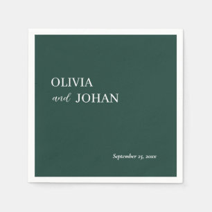 Simple Modern & Minimalist   Wedding Emerald Green Napkins