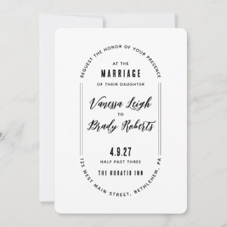 Simple Modern Minimalist Wedding Invitation