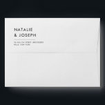 Simple Modern Minimalist Wedding Invitation RSVP Envelope<br><div class="desc">The simplicity of the envelope's back flap carries momentum within couples love. It offers a preview of the tasteful celebration that awaits within, with clean lines and classic typography that speaks volumes of the couple's thoughtful attention to detail. It's the first whisper of a day that will be remembered for...</div>