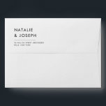 Simple Modern Minimalist Wedding Invitation RSVP Envelope<br><div class="desc">The simplicity of the envelope's back flap carries momentum within couples love. It offers a preview of the tasteful celebration that awaits within, with clean lines and classic typography that speaks volumes of the couple's thoughtful attention to detail. It's the first whisper of a day that will be remembered for...</div>