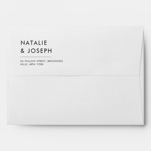 Simple Modern Minimalist Wedding Invitation RSVP Envelope