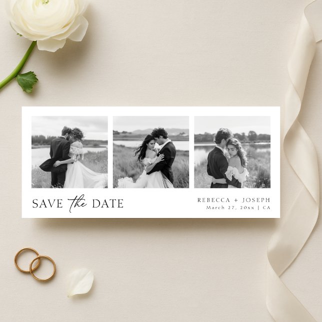 Simple Modern Minimalist Wedding Photo Strip  Save The Date (Creator Uploaded)