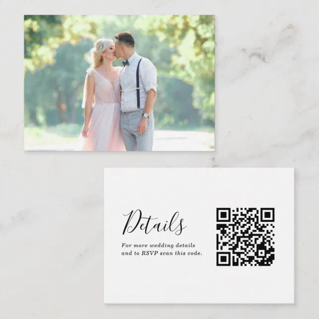 Simple Modern Minimalist Wedding QR Code Insert | Zazzle