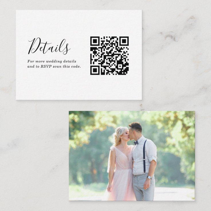 Simple Modern Minimalist Wedding QR Code Insert | Zazzle