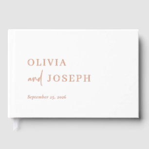 Simple Modern Minimalist Wedding Rose Gold Foil Foil Guest Book