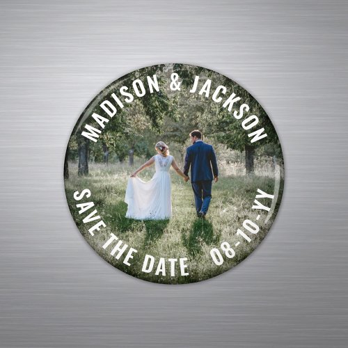 Simple Modern Minimalist Wedding Save the Date Magnet