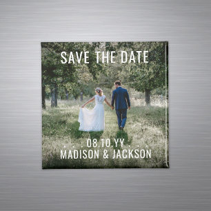Simple Modern Minimalist Wedding Save the Date Magnet