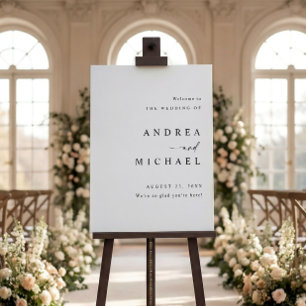 Simple Modern Minimalist Wedding Welcome Foam Board