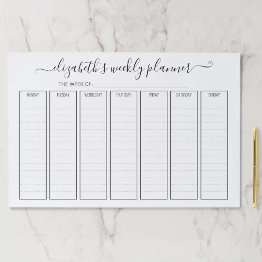Simple Modern Minimalist Weekly Planner Paper Pad
