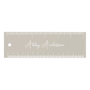 Simple Modern Minimalist White Script Sand Color Ruler