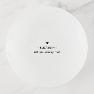 Simple Modern Minimalist Will You Marry Me Trinket Tray