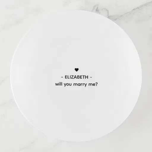 Simple Modern Minimalist Will You Marry Me Trinket Tray