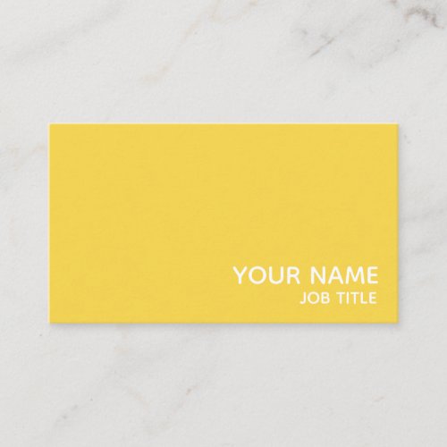 Simple Modern Minimalist Yellow and White Business Card
