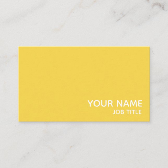 Simple Modern Minimalist Yellow and White Business Card (Front)
