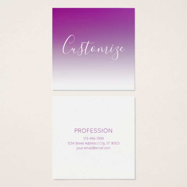 Simple Modern Minimalistic Purple Ombre Gradient (Front & Back)