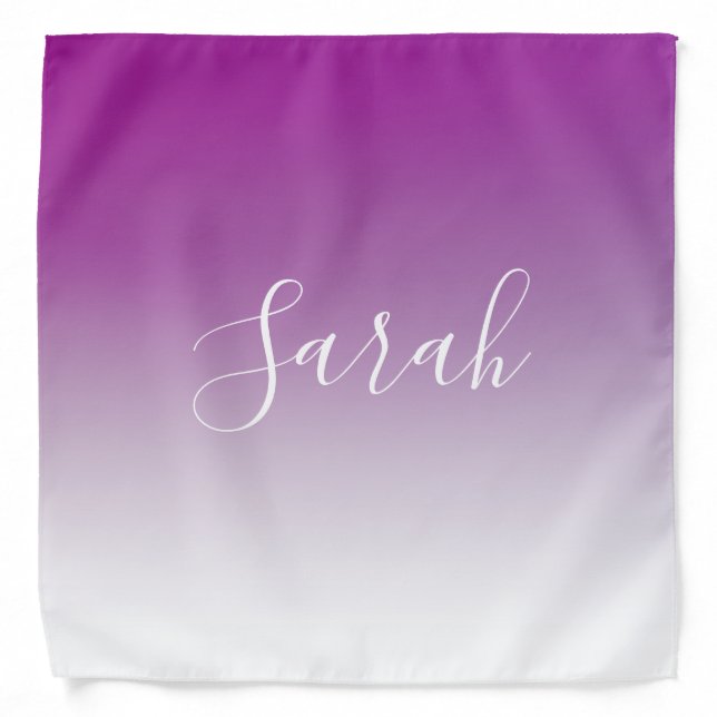 Simple Modern Minimalistic Purple Ombre Gradient Bandana (Front)