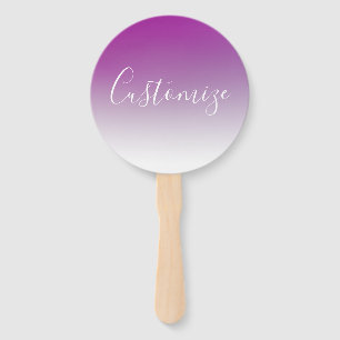 Simple Modern Minimalistic Purple Ombre Gradient Hand Fan