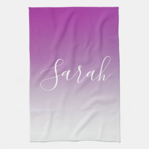 Simple Modern Minimalistic Purple Ombre Gradient Kitchen Towel