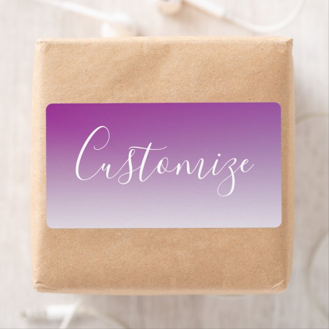 Simple Modern Minimalistic Purple Ombre Gradient Label (Insitu)