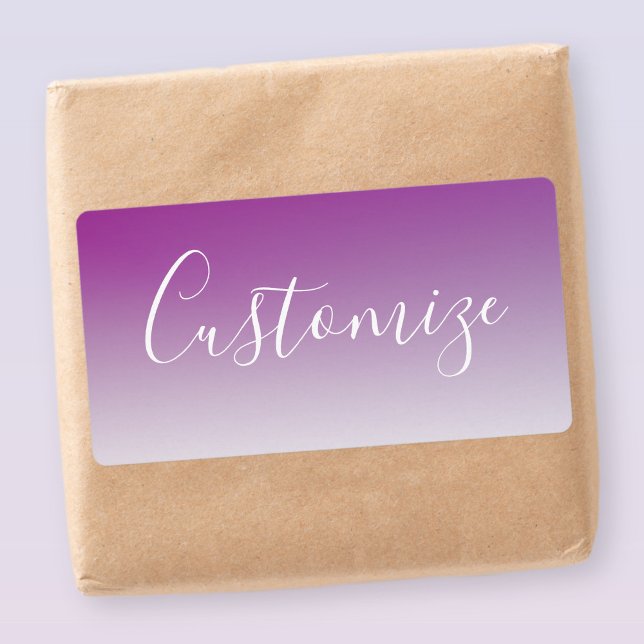 Simple Modern Minimalistic Purple Ombre Gradient Label (Creator Uploaded)