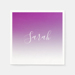 Simple Modern Minimalistic Purple Ombre Gradient Napkins