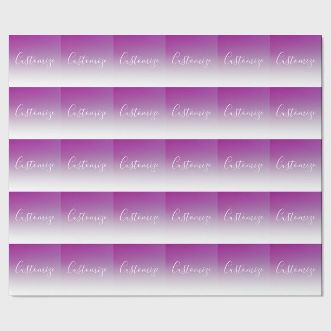 Simple Modern Minimalistic Purple Ombre Gradient Wrapping Paper (Seam)