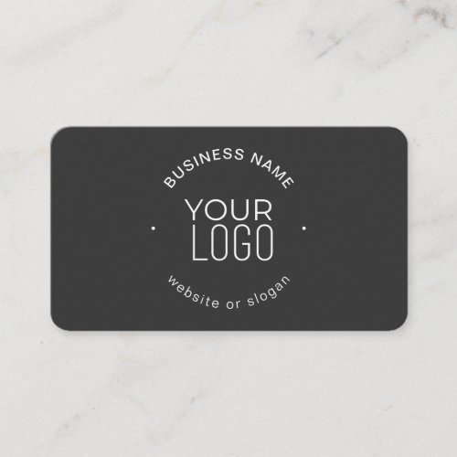 Simple modern minimalistic template  dark gray business card
